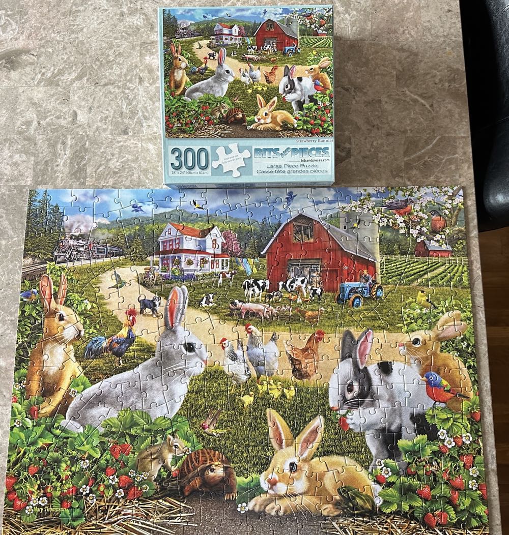 Strawberry Bunnies - Bits & Pieces puzzle collectible [Barcode 192949033390] - Main Image 2