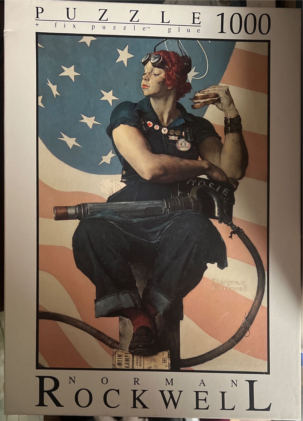 Fink & Co Norman Rockwell Rosie The Riveter Jigsaw Piece  puzzle collectible [Barcode 094594096020] - Main Image 2