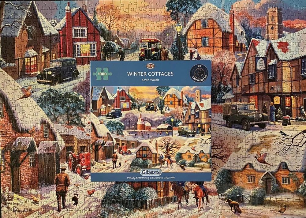 Winter Cottages - Gibsons 🇬🇧 puzzle collectible [Barcode 5012269063264] - Main Image 4