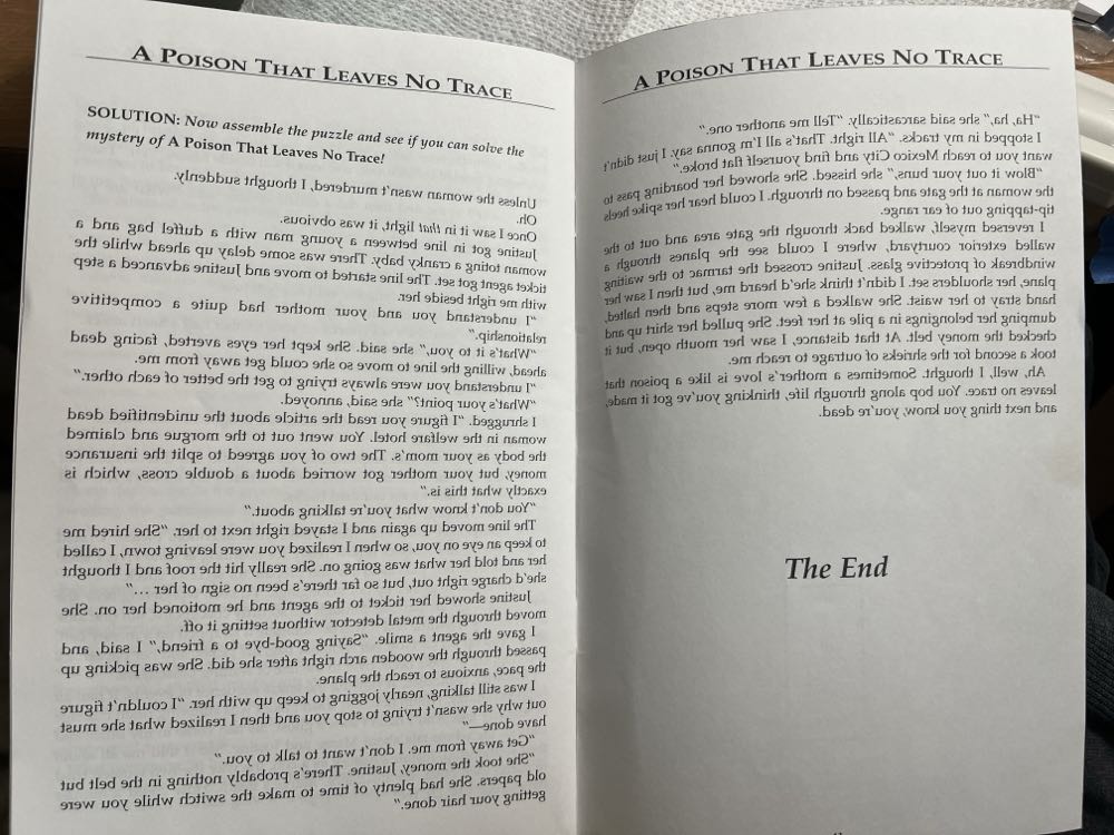 NFS Mystery Jigsaw: Poison That Leaves A Trace - BePuzzled Mystery 🚫 puzzle collectible [Barcode 023332331086] - Main Image 3