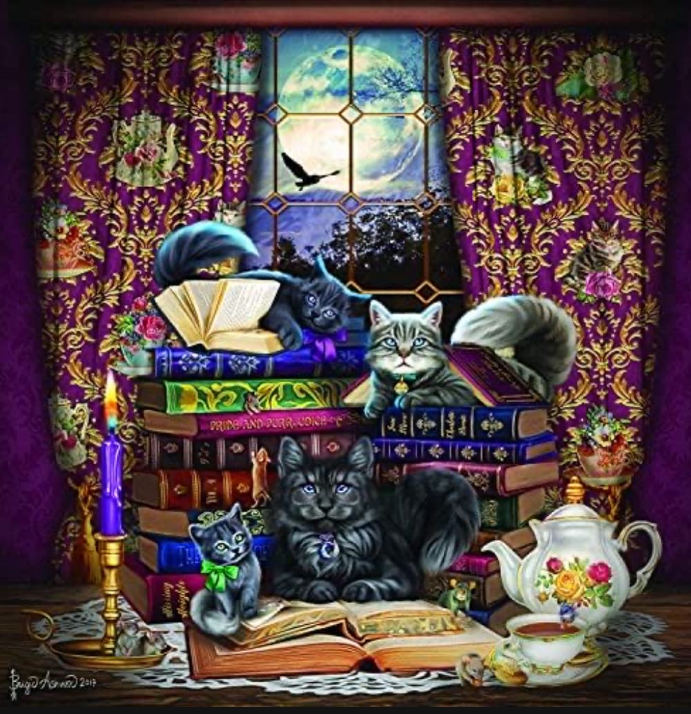 Storytime Cats (Agnes 4,50) - SunsOut puzzle collectible [Barcode 796780201149] - Main Image 2