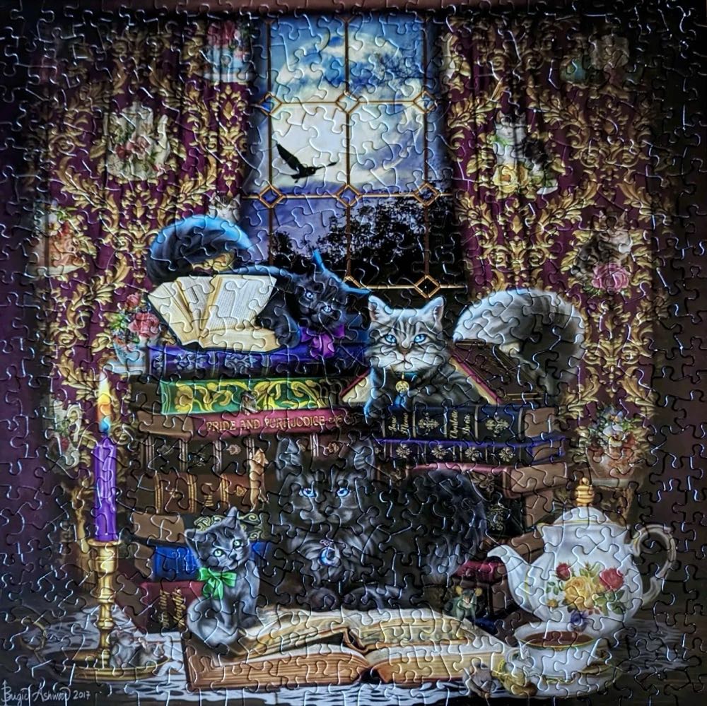 Storytime Cats (Agnes 4,50) - SunsOut puzzle collectible [Barcode 796780201149] - Main Image 3