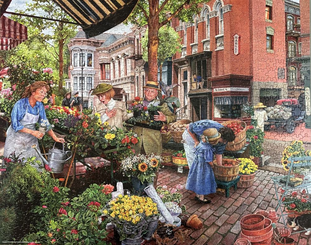 Sidewalk Flower Sale - FOR SALE OR TRADE - White Mountain puzzle collectible - Main Image 2