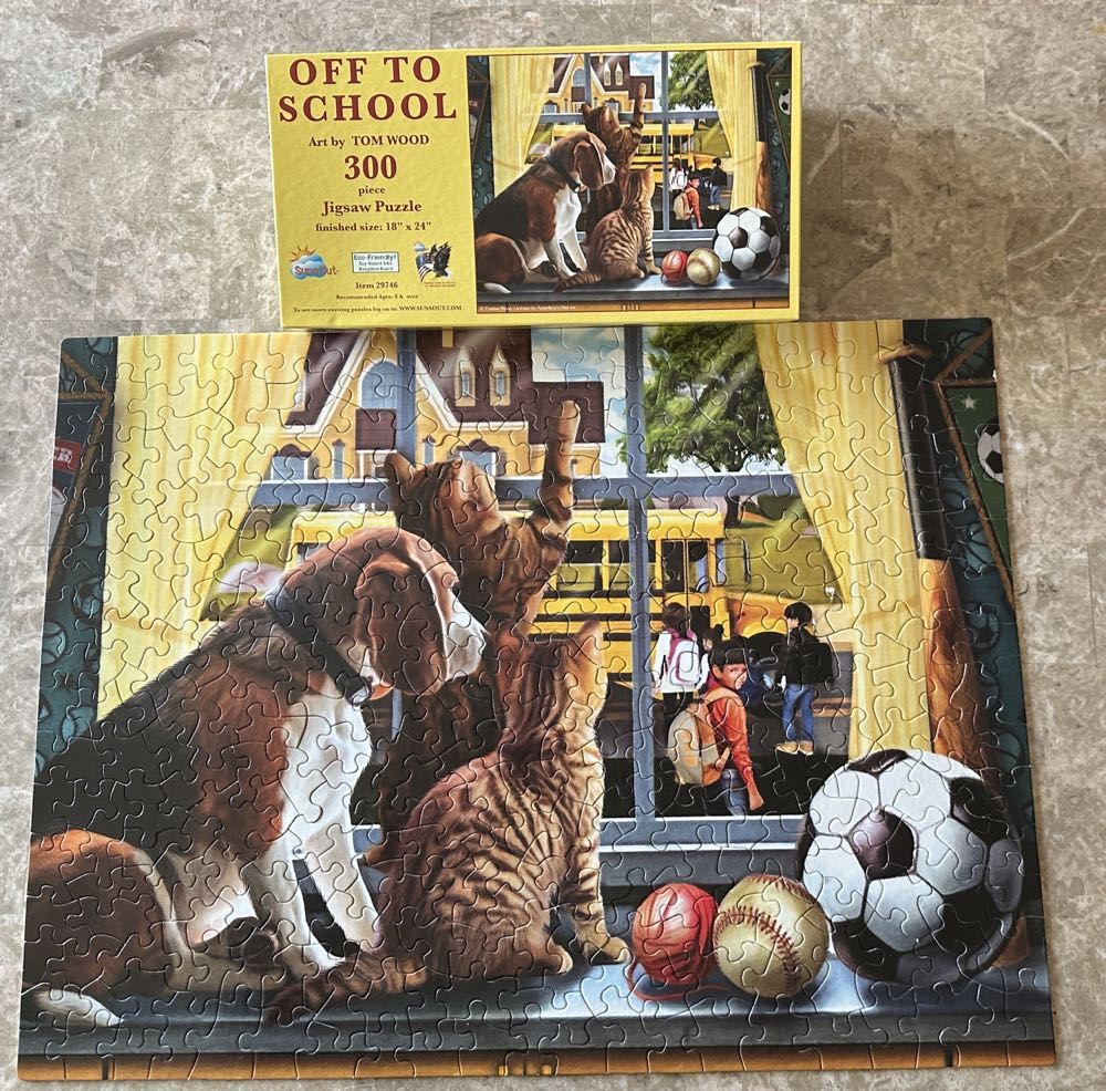 Off To School - SunsOut puzzle collectible [Barcode 706780297462] - Main Image 2