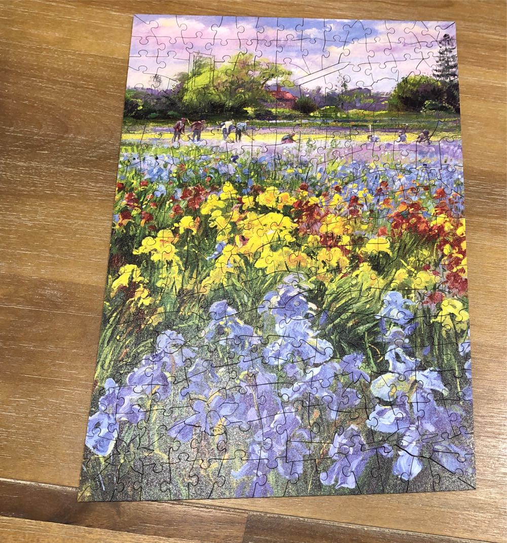 Hoeing Team And Iris Fields (C,S) - Wentworth Wooden Puzzles puzzle collectible [Barcode 6050265377878] - Main Image 2