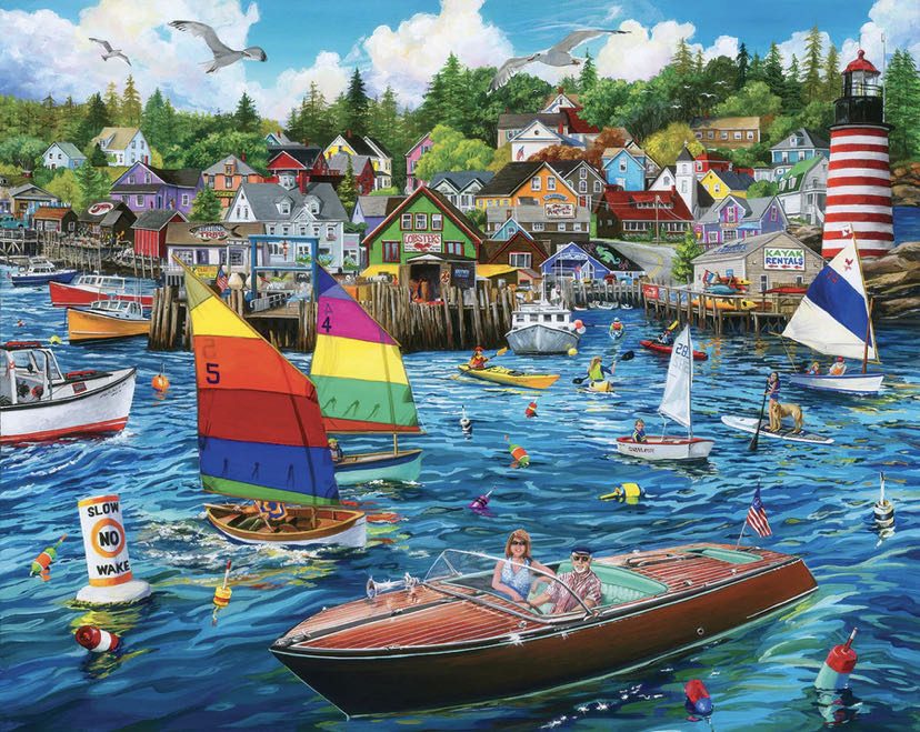 Harbor Fun - White Mountain Puzzles puzzle collectible [Barcode 724819264384] - Main Image 2