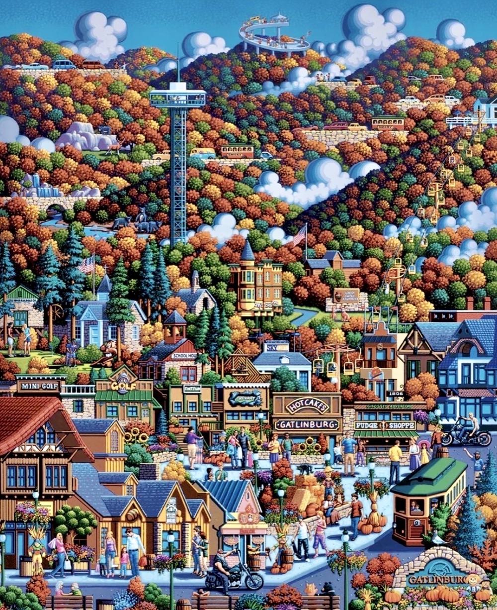 Smoky Mountains National Park 🆕 - Dowdle Folk Art puzzle collectible [Barcode 671095003490] - Main Image 2