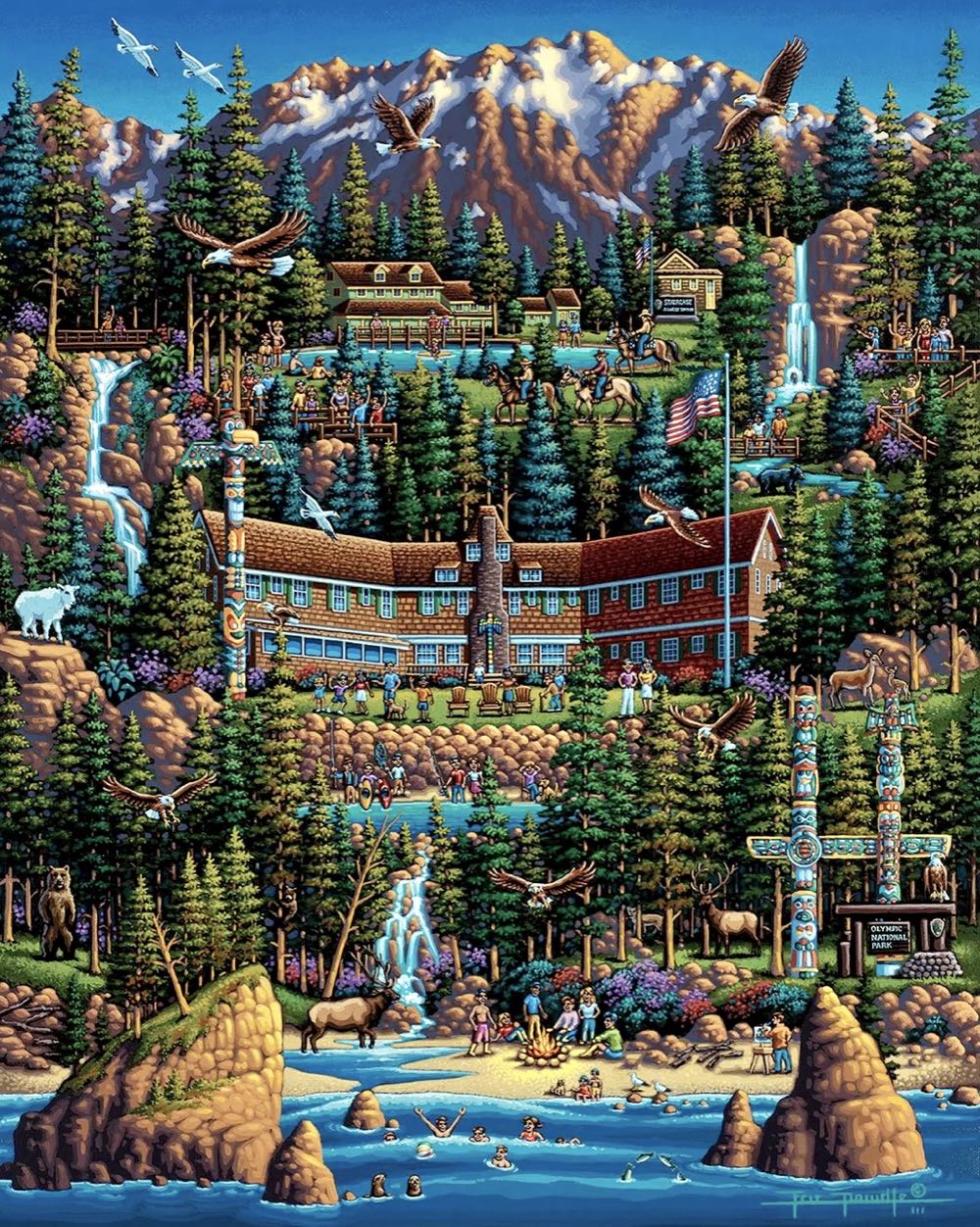 Olympic National Park 🆕 - Dowdle Folk Art puzzle collectible [Barcode 671095003636] - Main Image 2