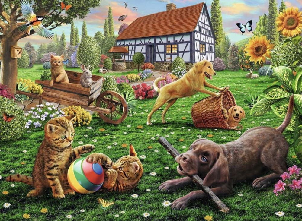 Playing In The Yard - Ravensburger puzzle collectible [Barcode 4005556128280] - Main Image 2