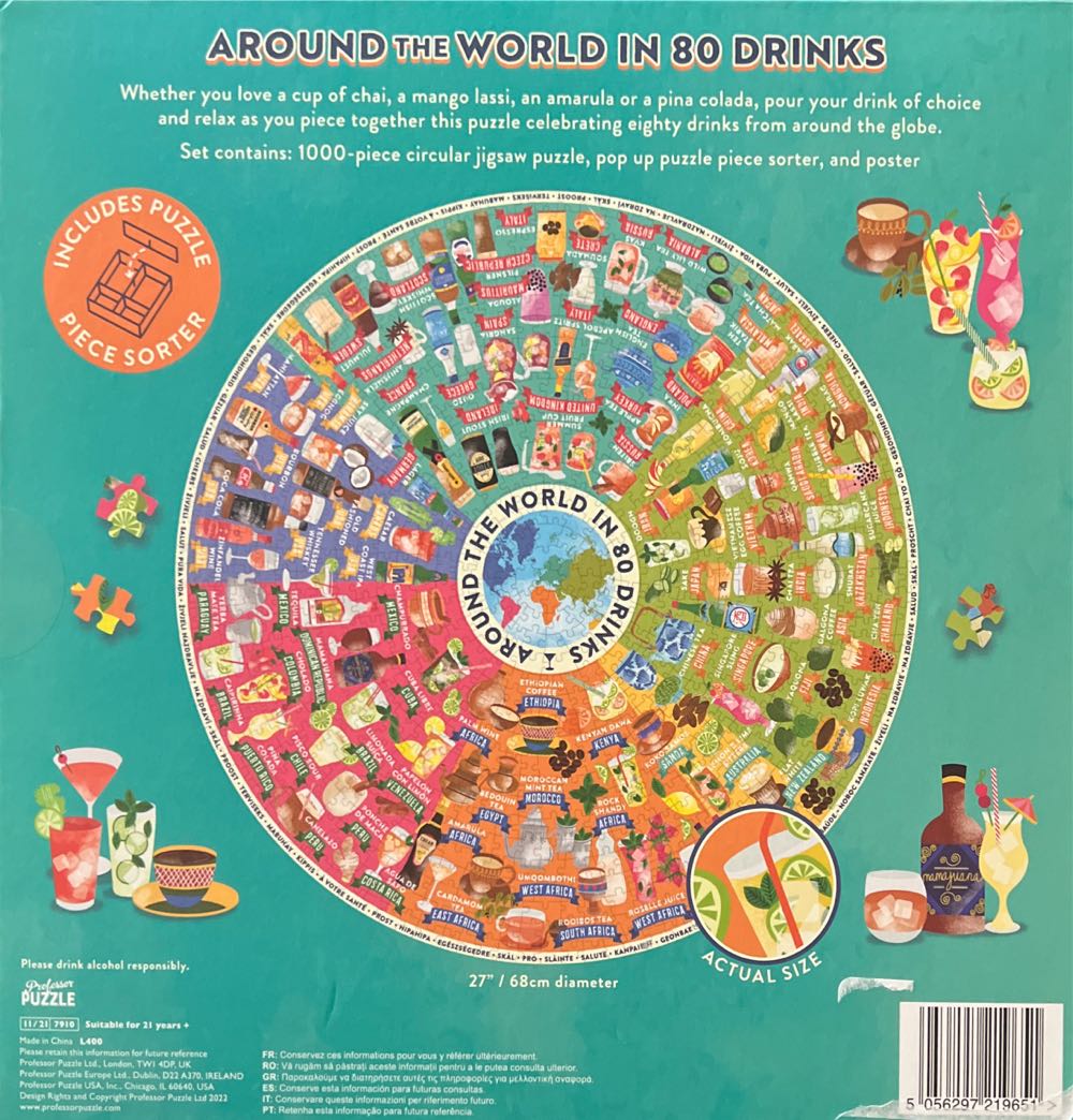 Around The World In 80 Drinks - Professor Puzzle puzzle collectible [Barcode 5056297219651] - Main Image 2