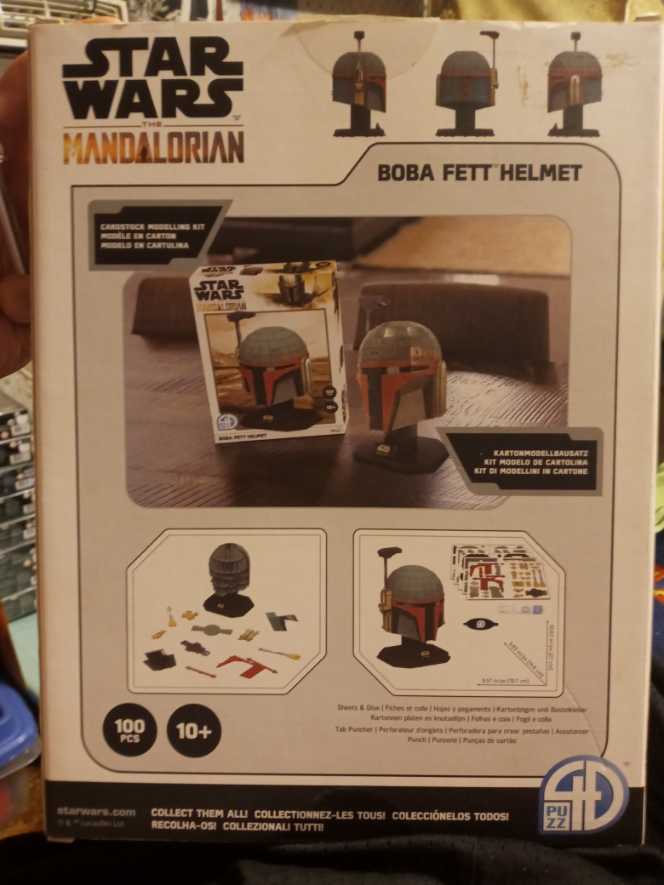 4d Cityscape Star Wars 3d Paper Model Kits Mandalorian Boba Fett Helmet - Star Wars puzzle collectible [Barcode 714832513101] - Main Image 2