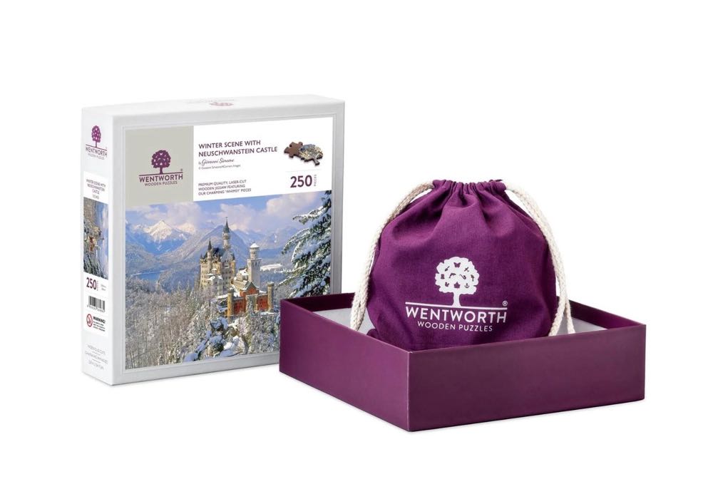 Winter Scene With Neuschwanstein Castle - Wentworth Wooden Puzzles 🇬🇧 puzzle collectible [Barcode 6050265364885] - Main Image 4