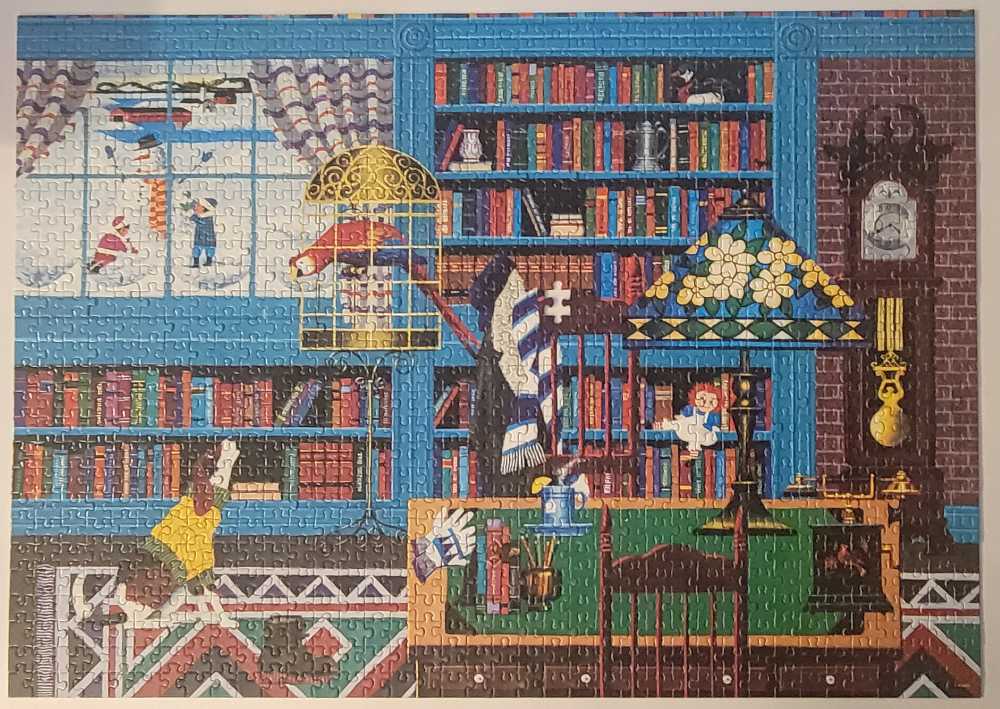 Library Bibliotheque - Roseart puzzle collectible [Barcode 072348092009] - Main Image 2