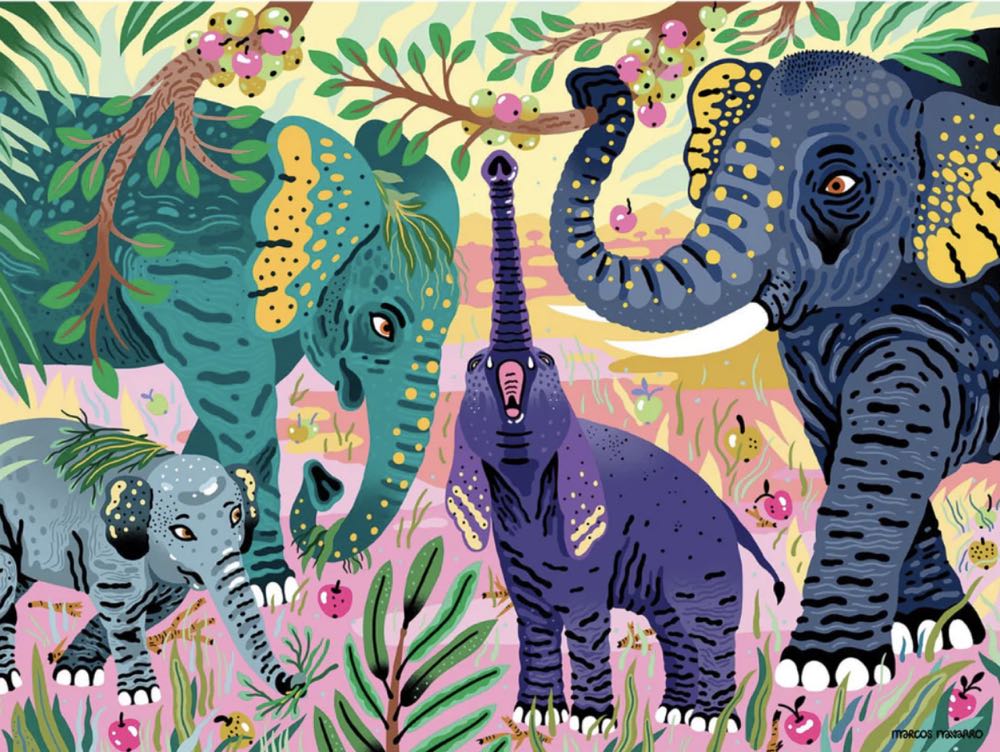 Asian Elephants - Mudpuppy puzzle collectible [Barcode 9780735367142] - Main Image 2