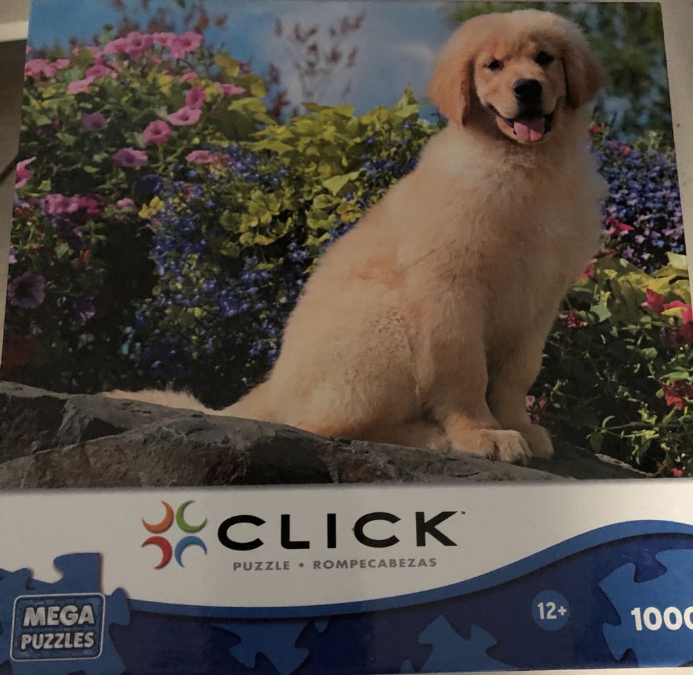 Dogs - Golden Puppy In Garden - Click puzzle collectible [Barcode 072348210014] - Main Image 1