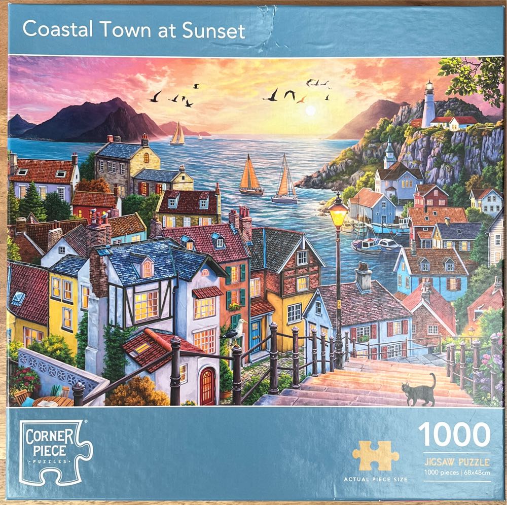Coastal Town At Sunset - Corner Piece puzzle collectible [Barcode 5052089306134] - Main Image 1