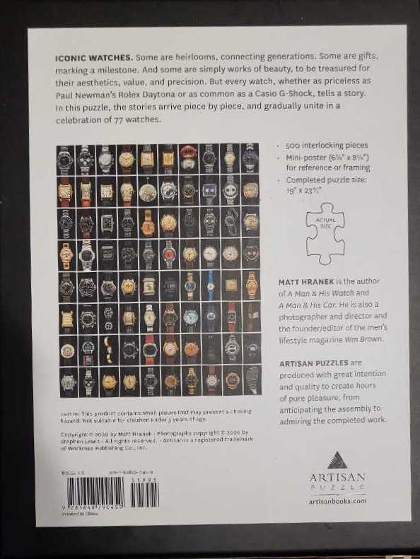 Iconic Watches - Artisan Puzzles 🇺🇸 puzzle collectible [Barcode 9781648290459] - Main Image 2