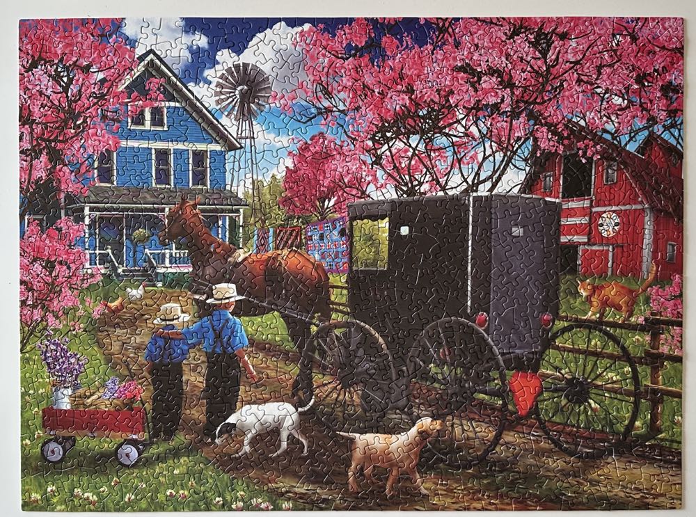 Cherry Blossom Time - SunsOut puzzle collectible [Barcode 796780289826] - Main Image 3