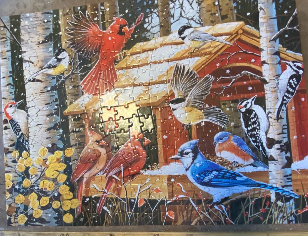 First Snow At The Feeder - Bits And Pieces puzzle collectible [Barcode 192949044518] - Main Image 3