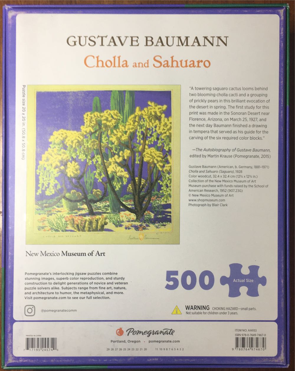 Cholla and Sahuaro - Pomegranate puzzle collectible [Barcode 717195245740] - Main Image 2