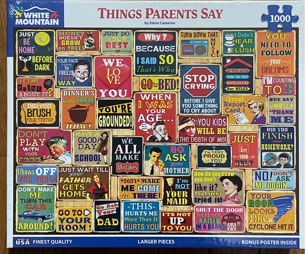 Things Parents Say - White Mountain puzzle collectible [Barcode 724819265923] - Main Image 2
