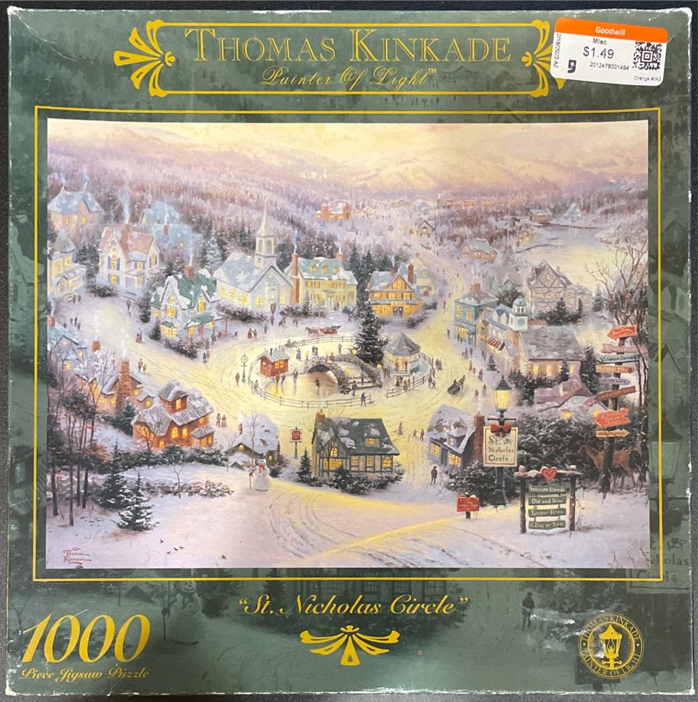 Thomas Kinkade - St. Nicholas Circle - Ceaco puzzle collectible [Barcode 021081133289] - Main Image 2