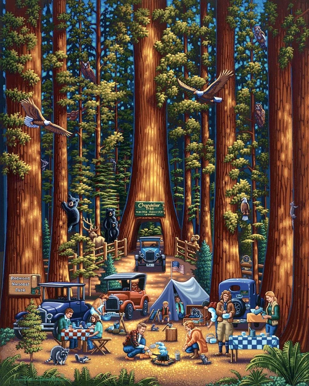 Redwood National Park - Dowdle Folk Art puzzle collectible [Barcode 671095003421] - Main Image 2