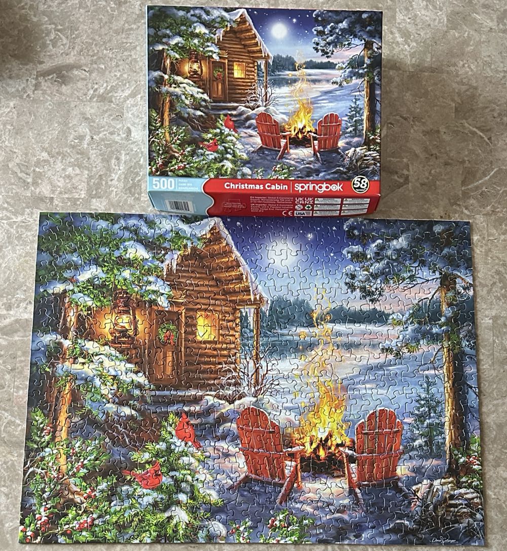 Christmas Cabin - Springbok puzzle collectible [Barcode 091683016495] - Main Image 2
