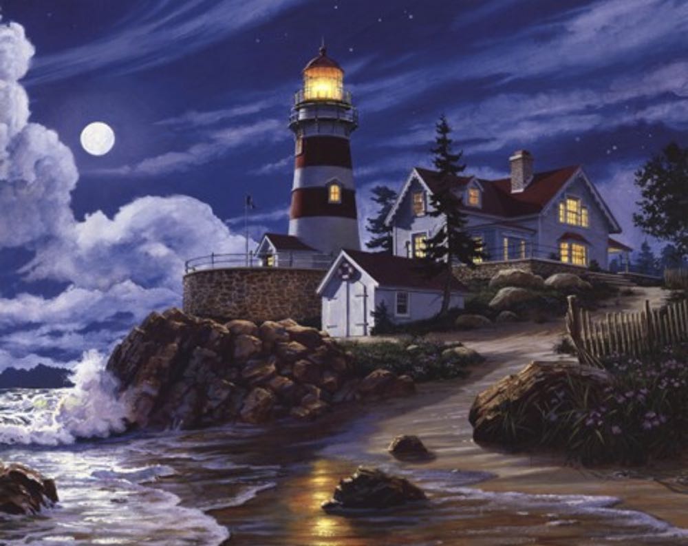 Moonlit Lighthouse ♻️ - Mega Brands puzzle collectible [Barcode 072348971113] - Main Image 2