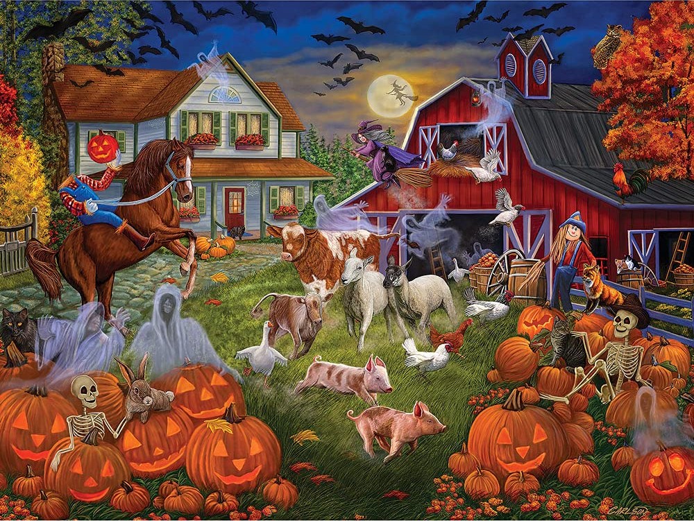 Haunted Barnyard (V) 🧩 - Bits And Pieces puzzle collectible [Barcode 192949065841] - Main Image 2