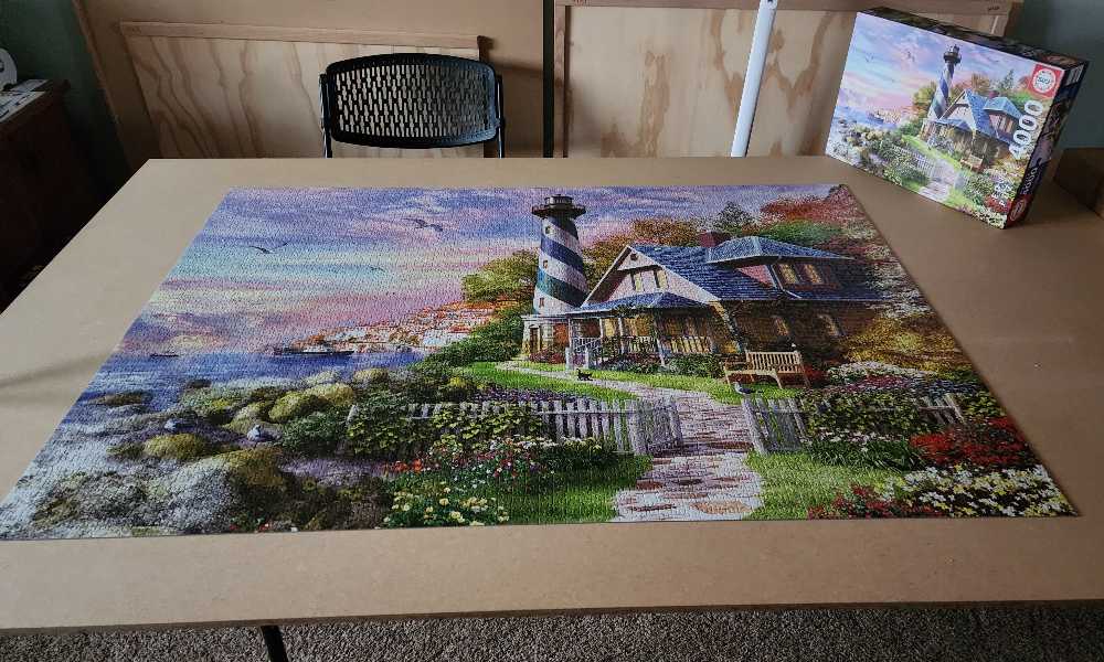 Lighthouse At Rock Bay Piece Jigsaw Puzzle Puzzle Glue Included Completed Image Measures 53.5” X 37.75” Ages 14 17677 - Educa 🇪🇸 puzzle collectible [Barcode 8412668176775] - Main Image 2