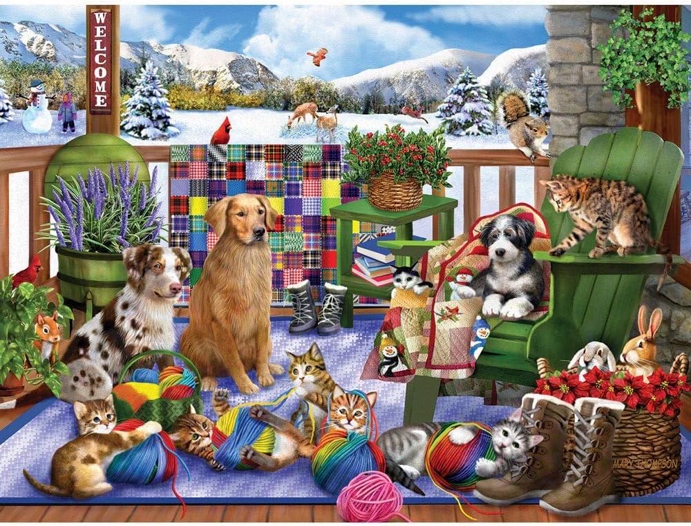 Porch Pets Fun 💎 - Bits And Pieces puzzle collectible [Barcode 192949046444] - Main Image 2