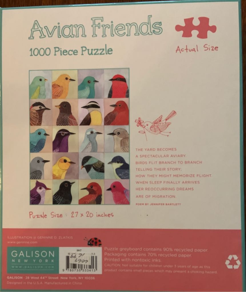 Avian Friends - Galison puzzle collectible - Main Image 2