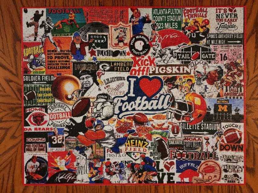 I Love Football - White Mountain puzzle collectible [Barcode 724819266043] - Main Image 2