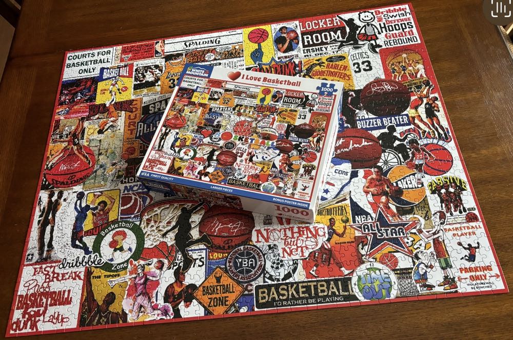 I Love Basketball - White Mountain puzzle collectible [Barcode 724819266050] - Main Image 3