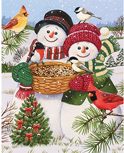 Snow Couple Feeding The Birds - Bits & Pieces puzzle collectible [Barcode 192949008831] - Main Image 1