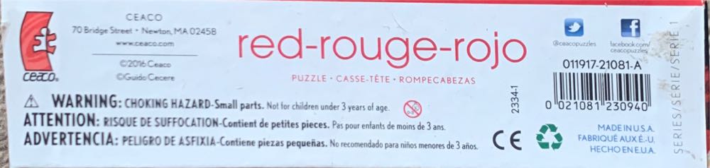 Red - Ceaco puzzle collectible [Barcode 021081230940] - Main Image 3