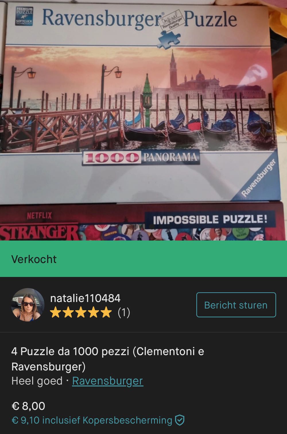 Gondolas In Venice - Ravensburger puzzle collectible [Barcode 4005556150823] - Main Image 3