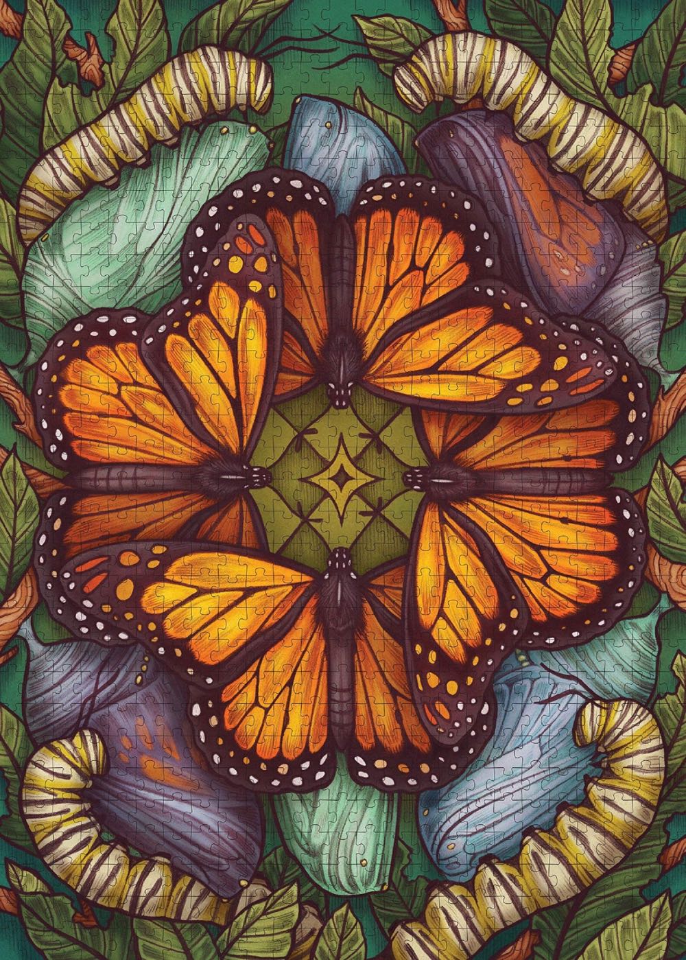 The Illustrated Bestiary: Monarch Butterfly - Storey Puzzle puzzle collectible [Barcode 9781635864045] - Main Image 2