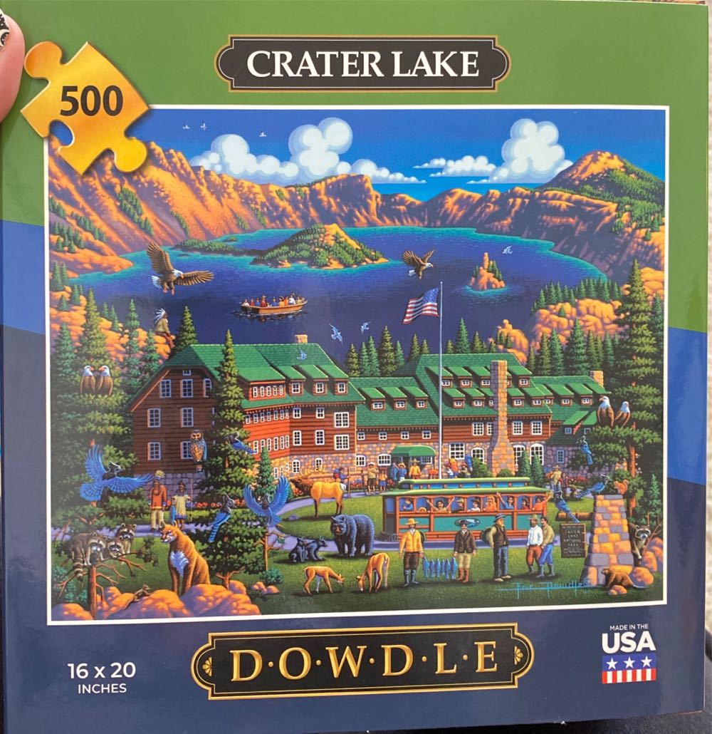 Crater Lake - Dowdle Folk Art puzzle collectible [Barcode 671095203463] - Main Image 2
