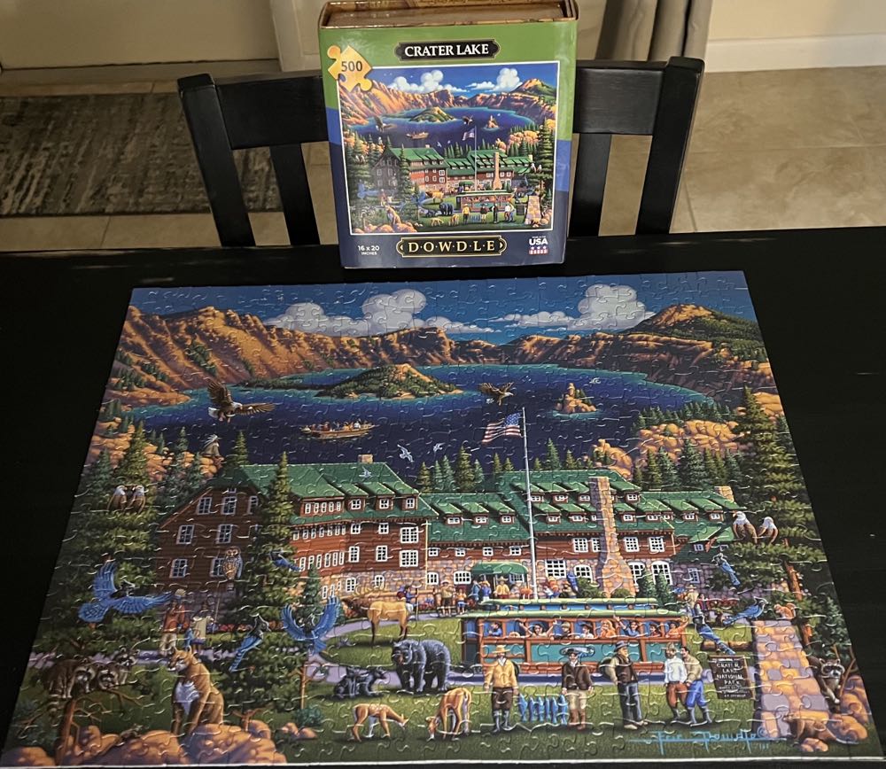Crater Lake - Dowdle Folk Art puzzle collectible [Barcode 671095203463] - Main Image 3