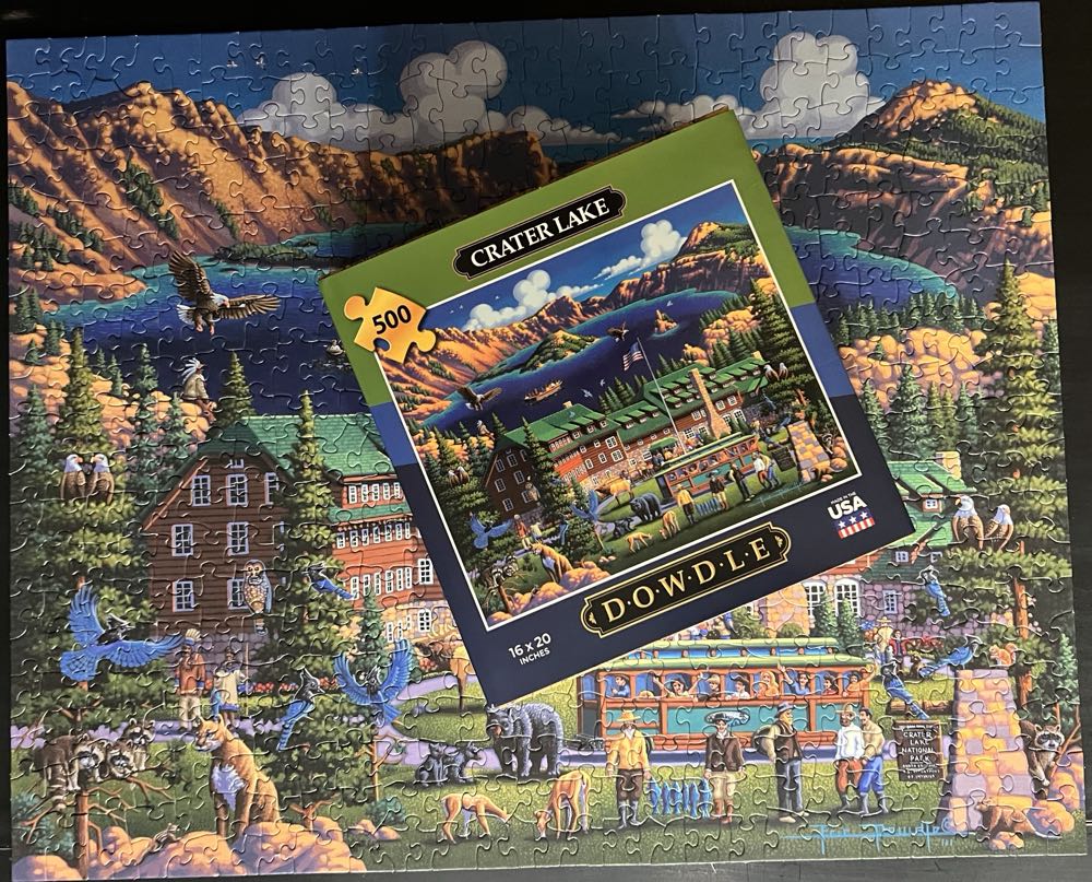 Crater Lake - Dowdle Folk Art puzzle collectible [Barcode 671095203463] - Main Image 4