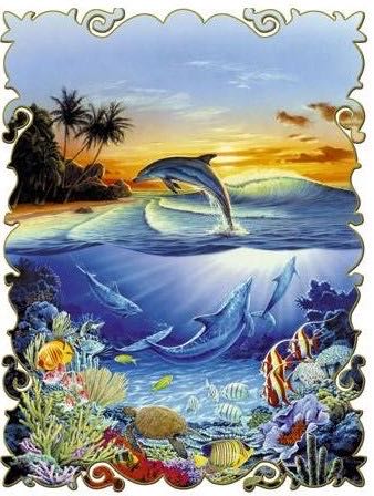 Deco Puzzle: Dolphin Lagoon 🟦 - Jumbo puzzle collectible - Main Image 2