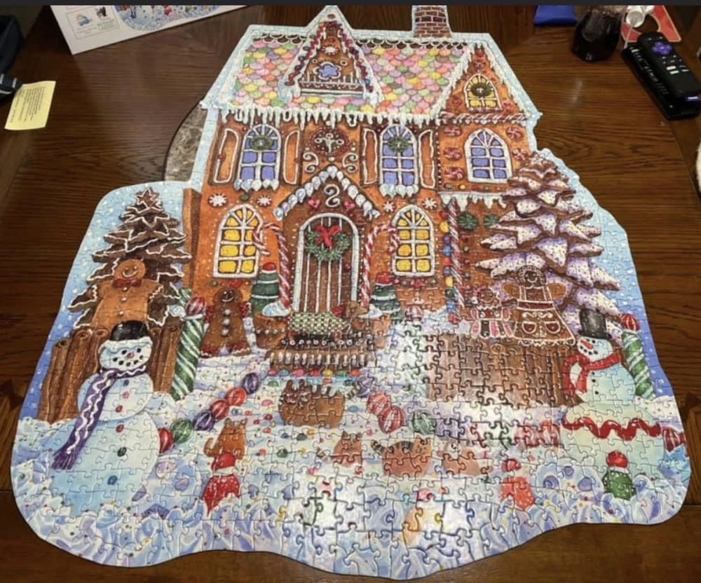 Gingerbread House Shaped Puzzle - SunsOut puzzle collectible [Barcode 796780971790] - Main Image 3