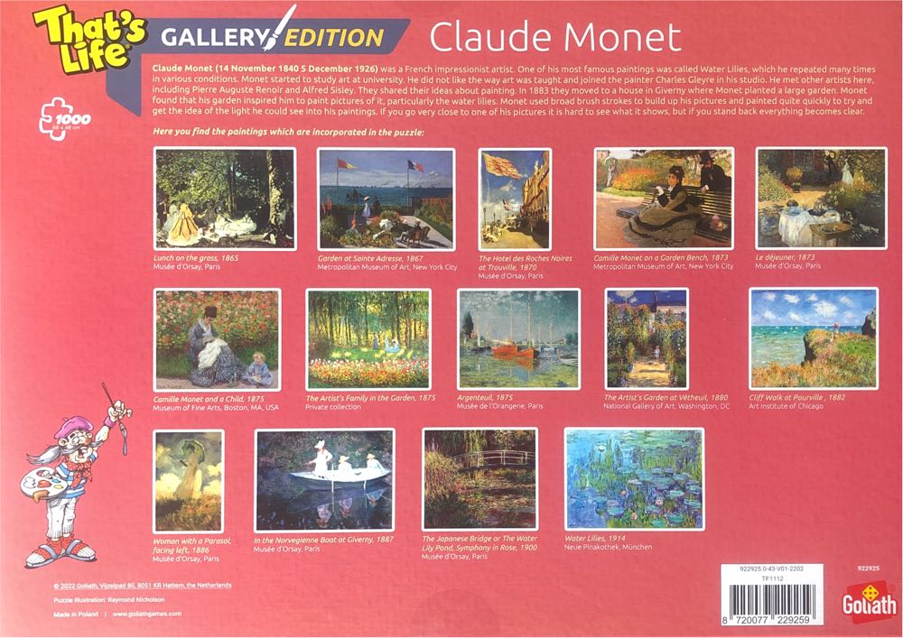 Gallery Edition Claude Monet - goliath puzzle collectible [Barcode 8720077229259] - Main Image 3