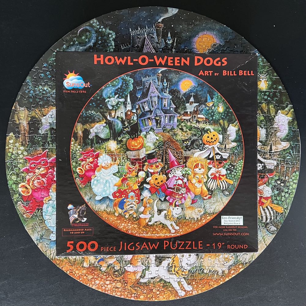 Howl - O - Ween Dogs - 459, 8/19/23-SOLD - SunsOut puzzle collectible [Barcode 796780218963] - Main Image 4