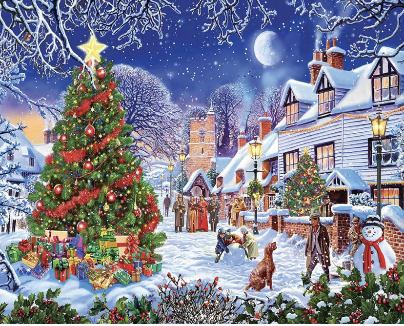 ZZ - Village Christmas Tree (SOLD) - White Mountain Puzzles puzzle collectible [Barcode 724819259700] - Main Image 2