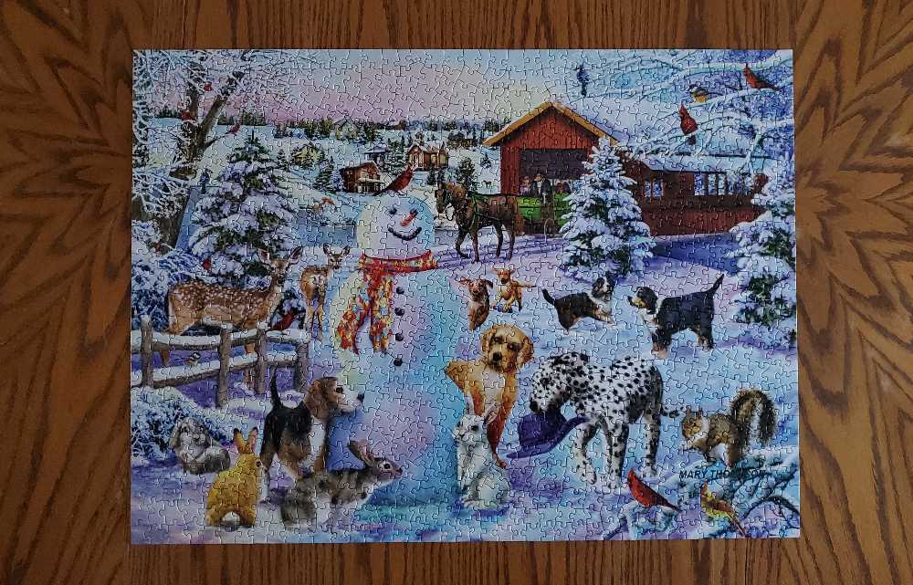 Playing In The Snow - Bits And Pieces puzzle collectible [Barcode 192949036124] - Main Image 2