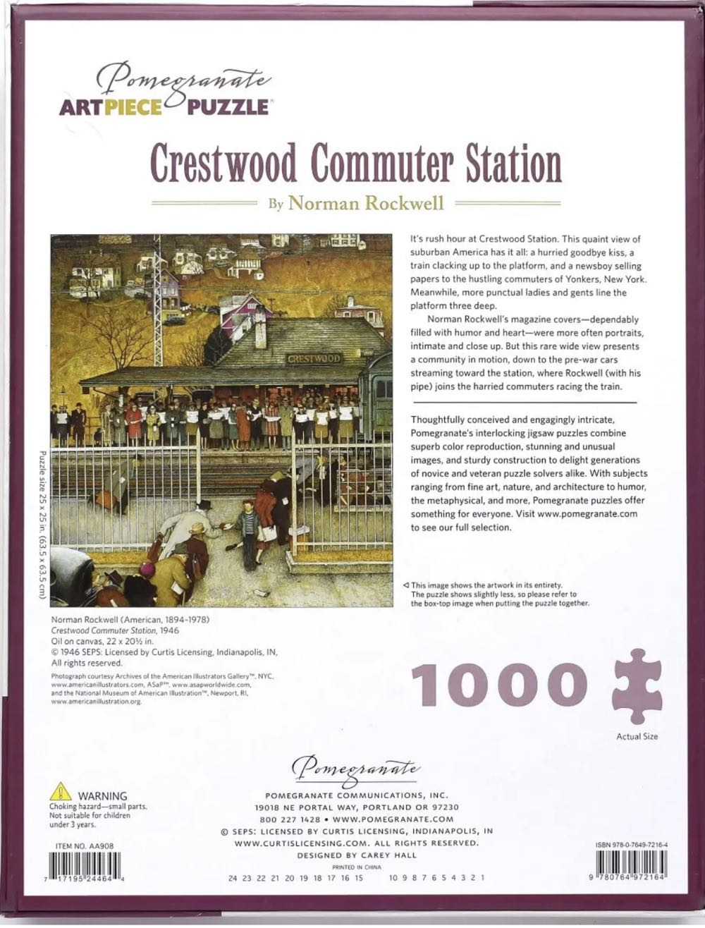 Crestwood Commuter Station-SOLD - Pomegranate puzzle collectible [Barcode 9780764972164] - Main Image 2