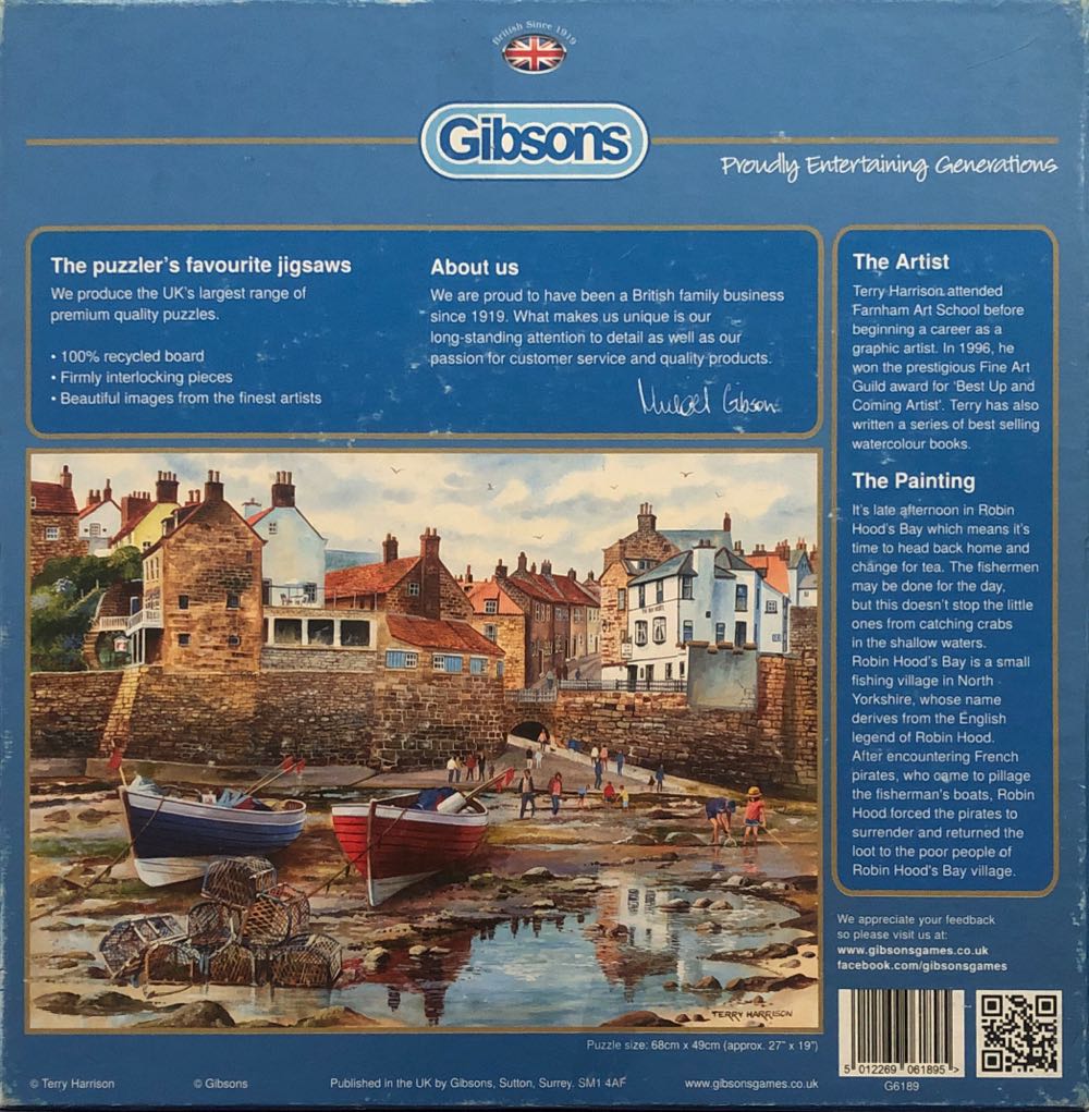 Robin Hood’s Bay - Gibsons puzzle collectible [Barcode 5012269061895] - Main Image 3